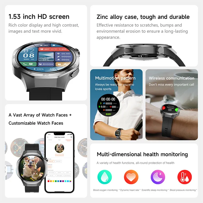 For HUAWEI Watch GT5 Pro Sports Smart Watch Men 1.53