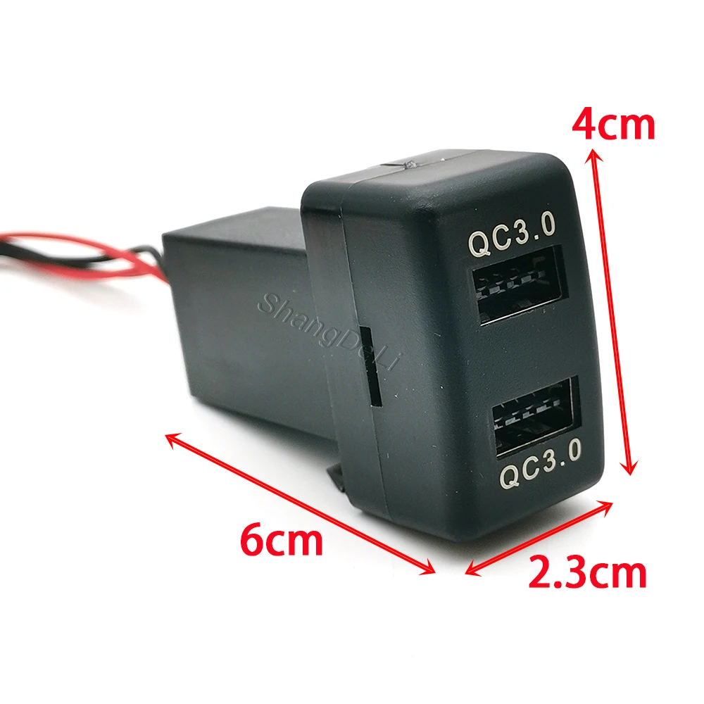 Blue Led Light Modified Car Dual QC3.0 USB Socket Phone Charger Car Accessories Fit For Isuzu 700P KV100 KV60
