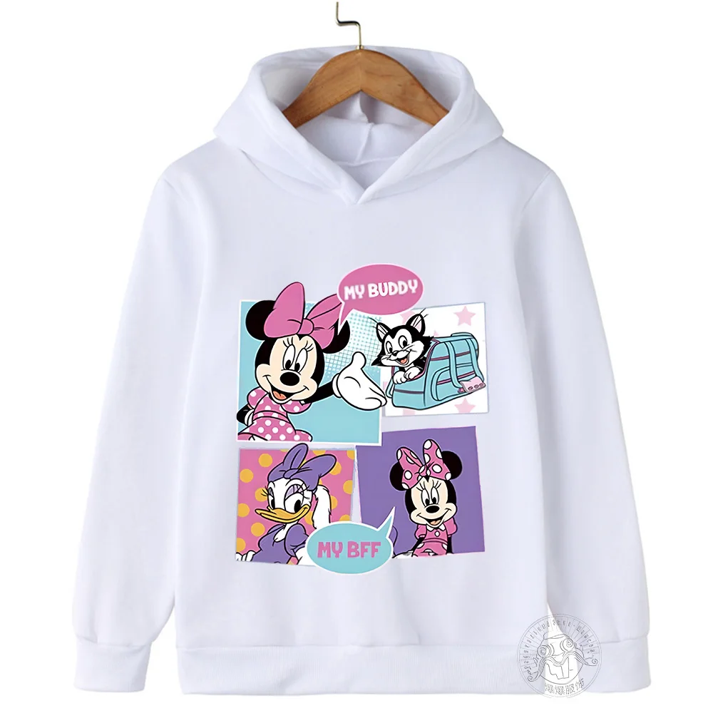 Disney Women's Sweatshirts Comic Anime Mickey Minnie Mouse Hoodies Men and Women Street Casual Sports Tops Cute Clothes