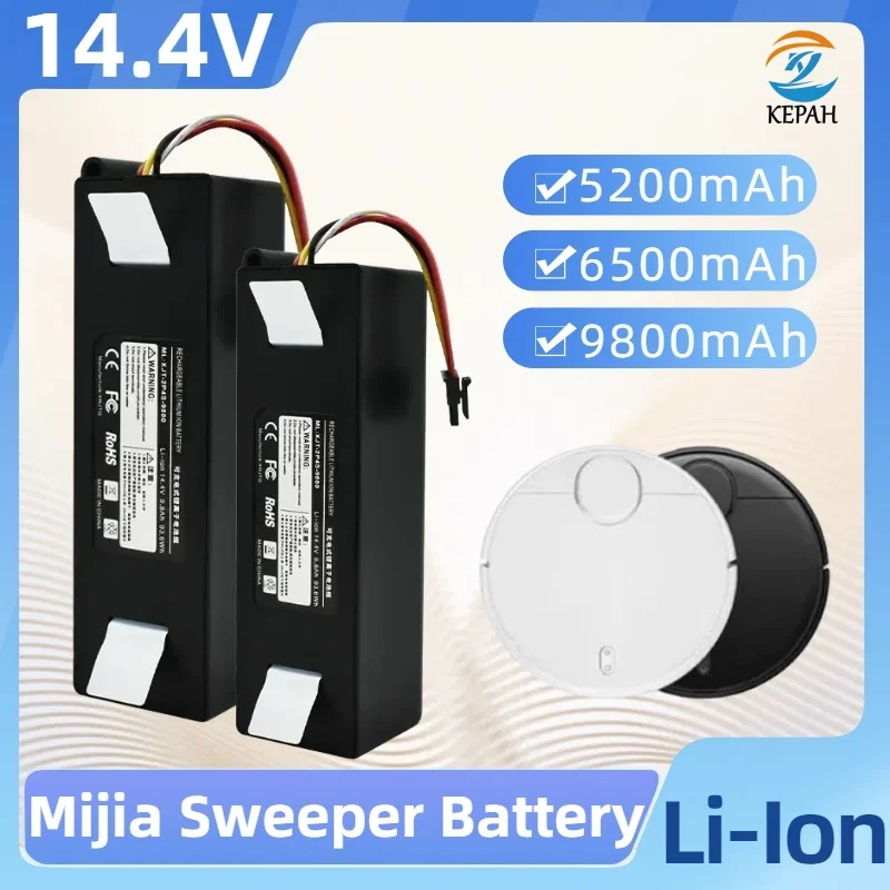 

14.4V 5200/6500/9800mAh Robotic Vacuum Cleaner Replacement lithium Battery For Xiaomi S55 S60 S65 S50 S51 S5 MAX P108