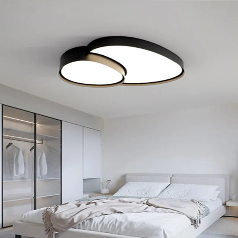 

Living Room Ceiling Lights Bedroom Dining Island Modern Ceiling Lamps Simple Black White LED Flush Mount Home Nordic Decorative