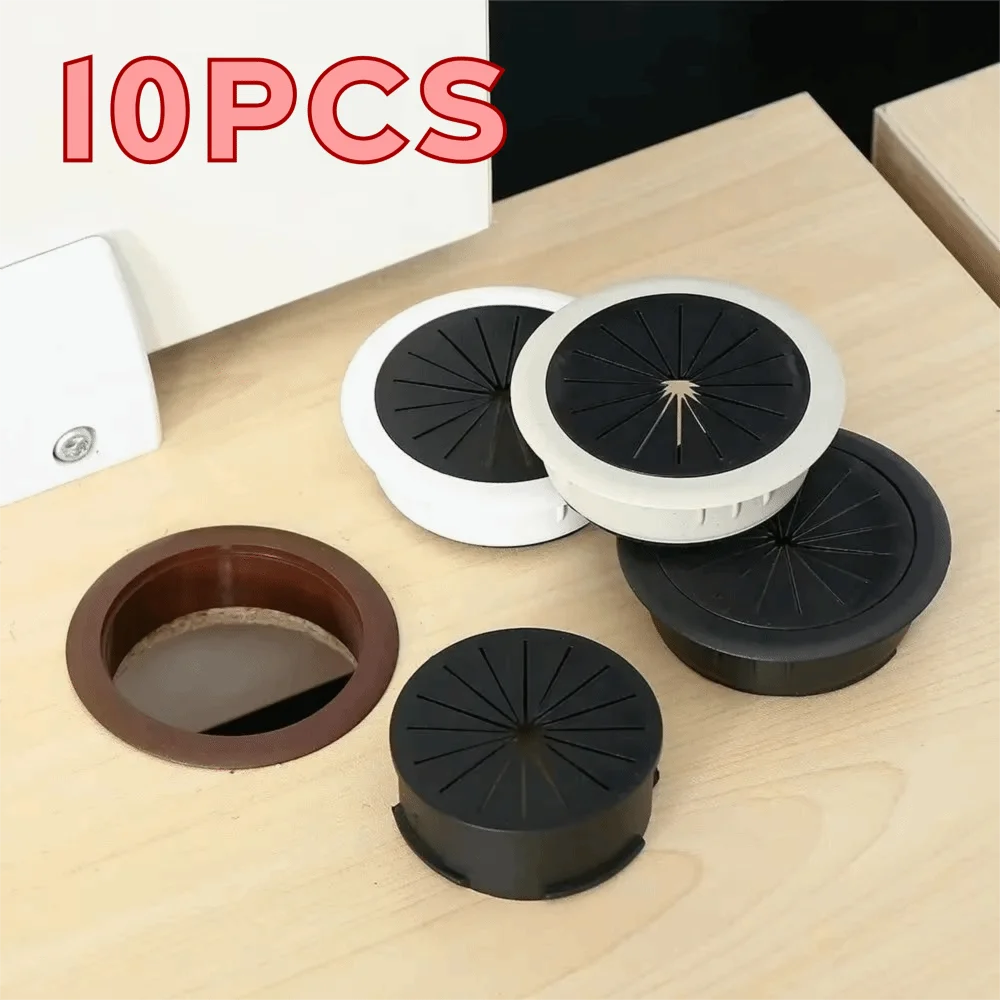 10Pcs Flexible Outlet Desk Cord Grommet Threading Box Rubber Gasket Cable Hole Cover Dust Plug Desktop Cable Box Office Table