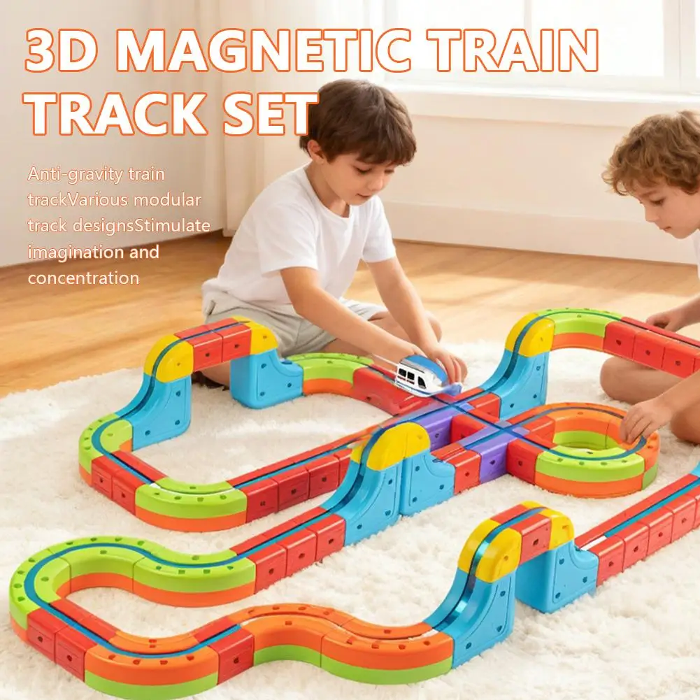 DIY Assembly Magic Track Train Building Block Multiple Shapes Kids STEM Educational Electronic Train Construction Tracks Toys