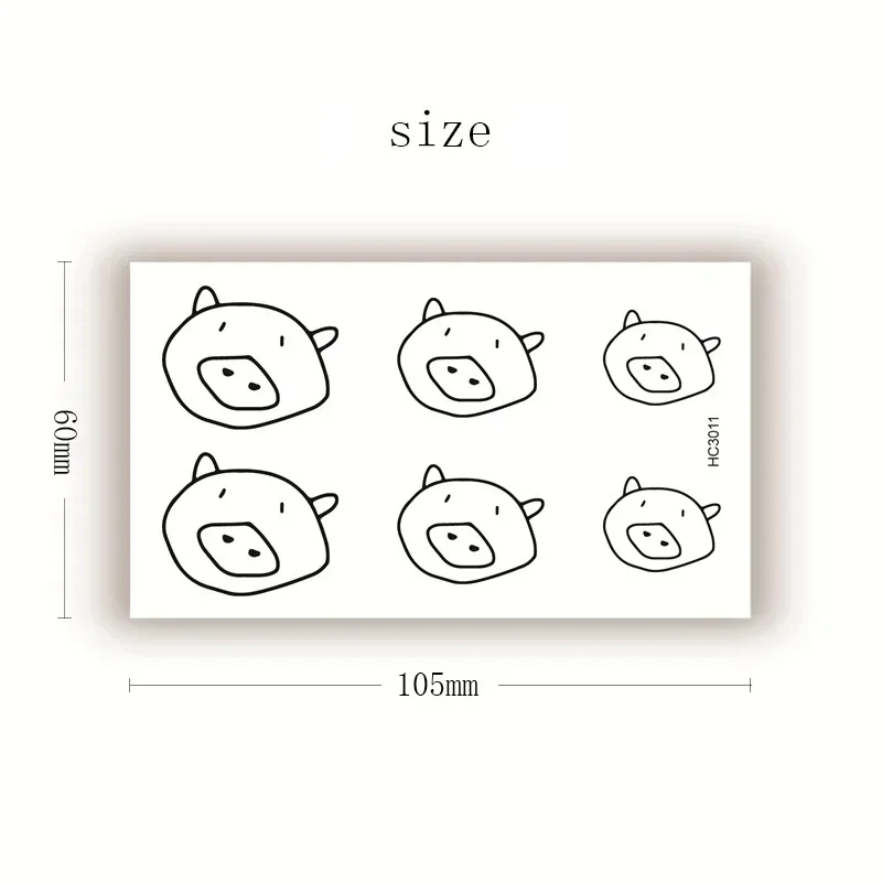 Waterproof Temporary Tattoo Sticker Japanese Style Cute Pig Small Size Body Art Fake Tatto Flash Tatoo Hand Foot  for Men Women