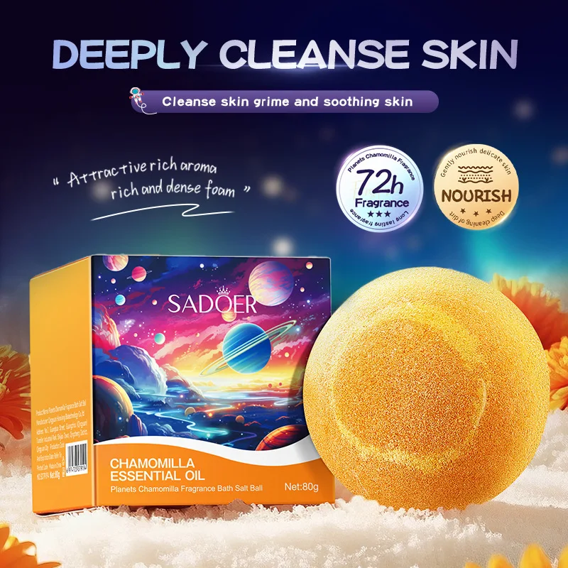 80g Bola Garam Mandi Aromaterapi Krisan Planetary Mother untuk Membersihkan Tubuh dan Mengelupas untuk Relaksasi