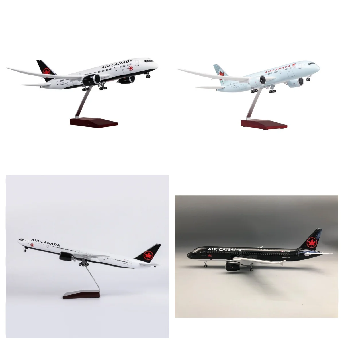 

47cm Scale Airplanes Canada Airways B777 B787 A320 Simulation Aircraft Models Diecast Resin Plane With LED Lights Souvenir Gifts
