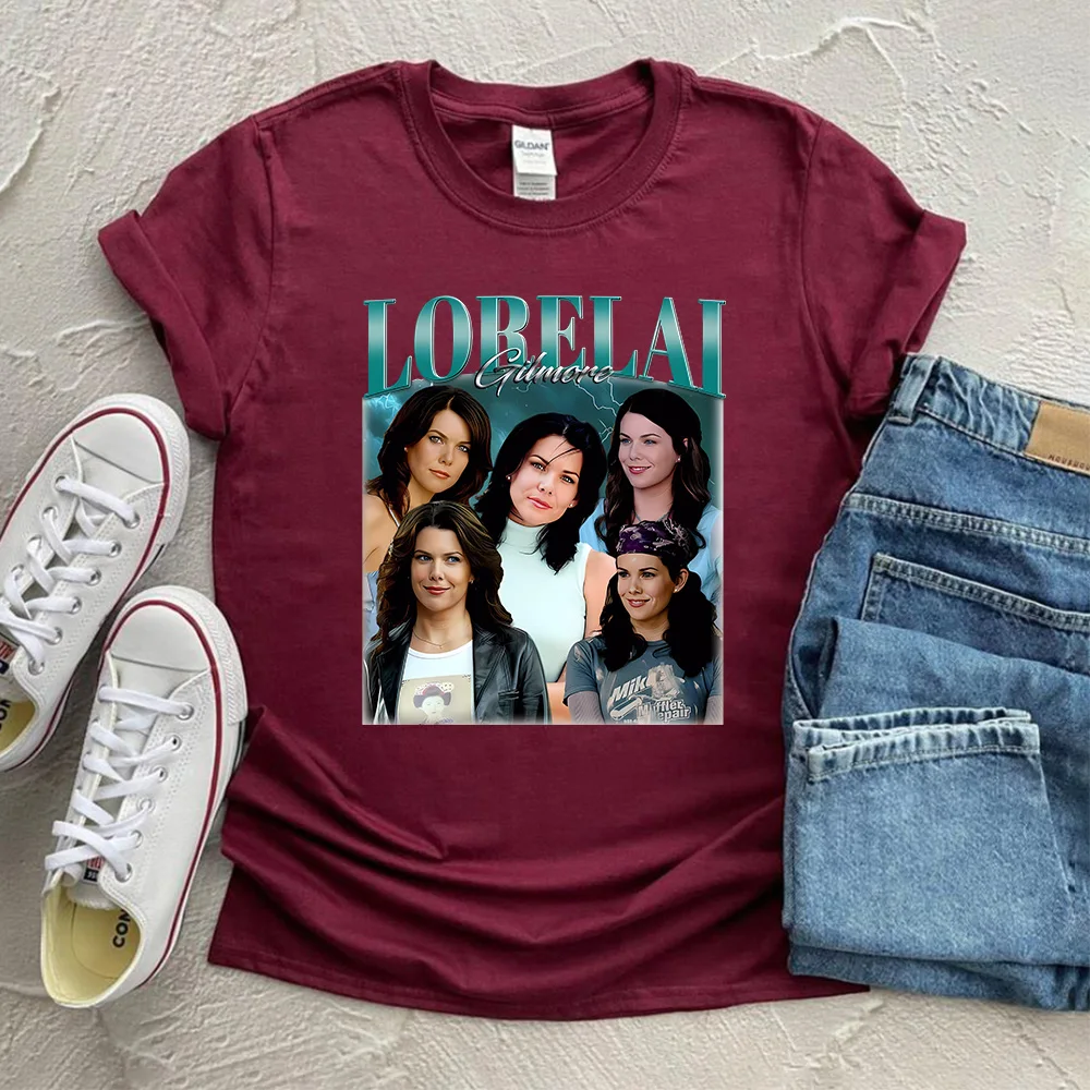 Lorelai gilmore-女の子のTシャツ,男性のTシャツ,レトロスター,透かし彫りのコーヒートップ,ファン限定,ギフト