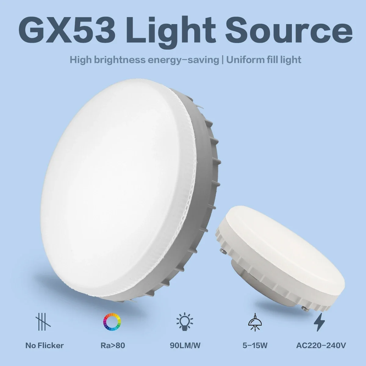 1-10pcs GX53 LED Bulb 5W 7W 9W 12W 15W 220V Reflector Disc Frosted Puck Light Cool Lighting 6000k LedS Lamp Lampara Foco