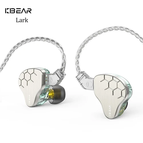 KBEAR Lark Hybrid 1DD + 1BA controlador KS1 auriculares HiFI auriculares Cable auriculares música deporte en el oído Monitor con cable auriculares IEMs