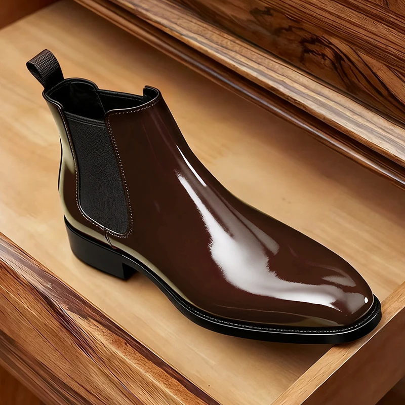 ビジネスメンズチェルシーブーツブラックブラウンブリティッシュカジュアル快適で暖かいファッショナブルな高品質ブーツ紳士ソーシャルブーツ男性
