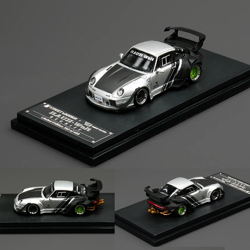 

SW 1:64 RWB 993 Matte Silver Cyberpunk Diecast Diorama Car Model Collection Toy