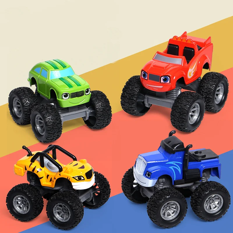 Monsters Machines Alloy Car Toys Russian Classic Blaze Model Vehicles Truck Racer Cartoon Figure Game for Kids Birthday Gifts