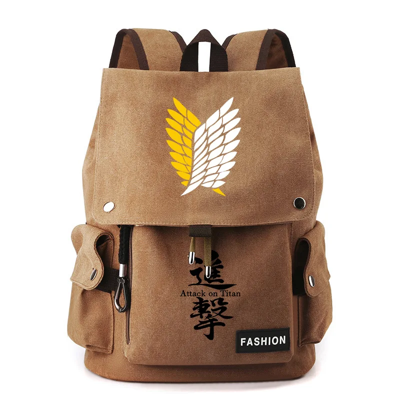 Anime Attack on Titan Cosplay Backpack Large Capacity Teenager Schoolbag Unisex Fashion Outdoor 14inch Laptop Canvans Traval Bag