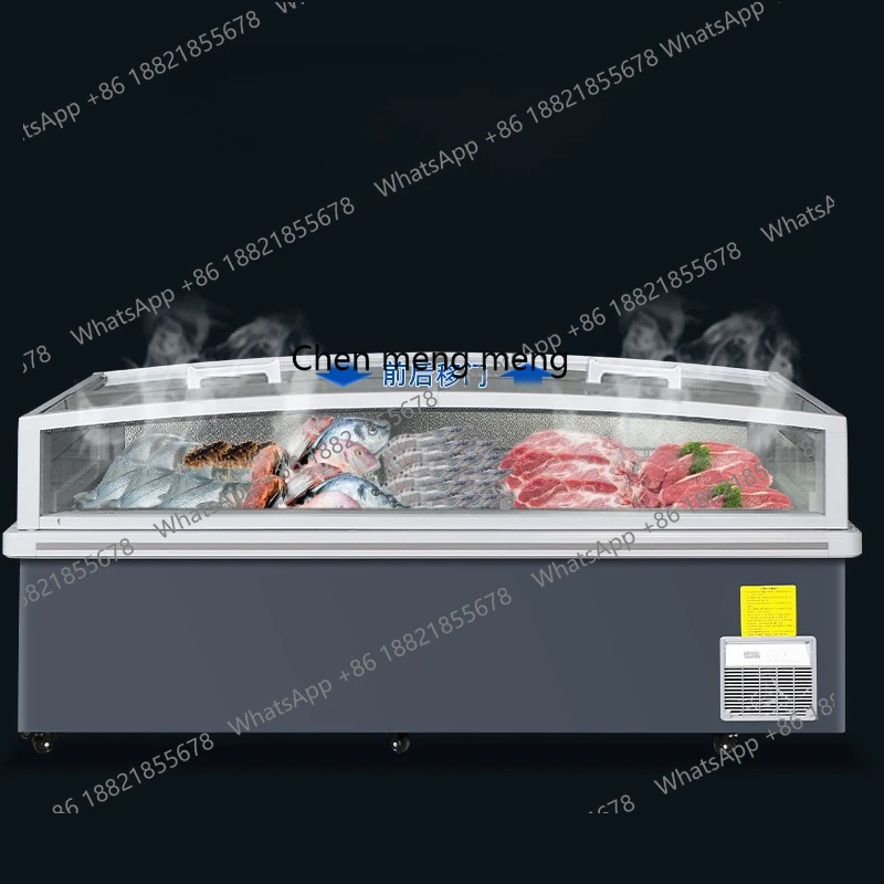 

Commercial large-capacity refrigerated display cabinet, fresh-keeping and frozen dual-purpose transparent ice cream cabinet