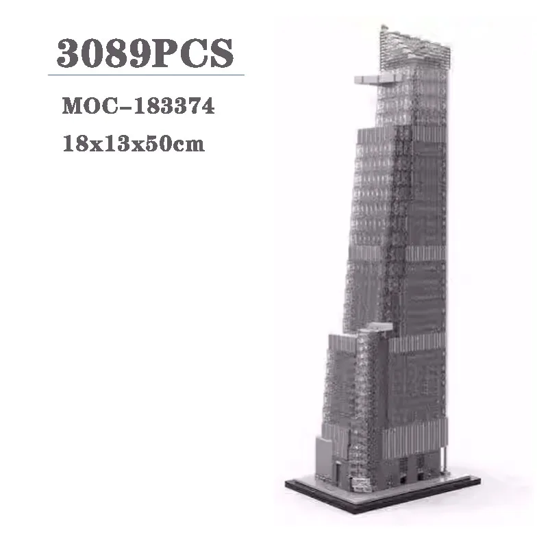 Klocki do budowy MOC-183374 budynek miejski na dziedzińcu 1:800 w skali 3089 szt. Niestandardowe prezenty na zabawki świąteczne urodzinowe