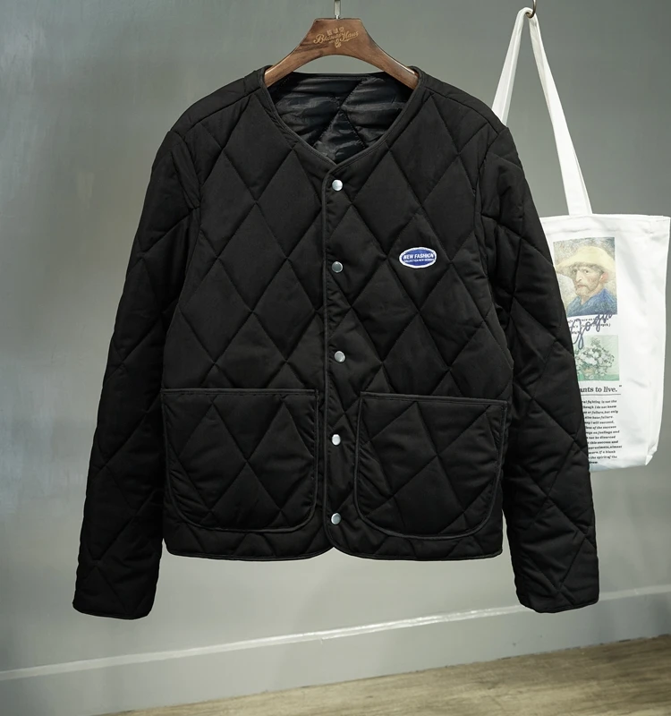 

plus Size Men's Cotton Jaet Thiened ort Sle Winter Outerwear Paris Trendy Brand Youthful ular Stand Fit Polyest...