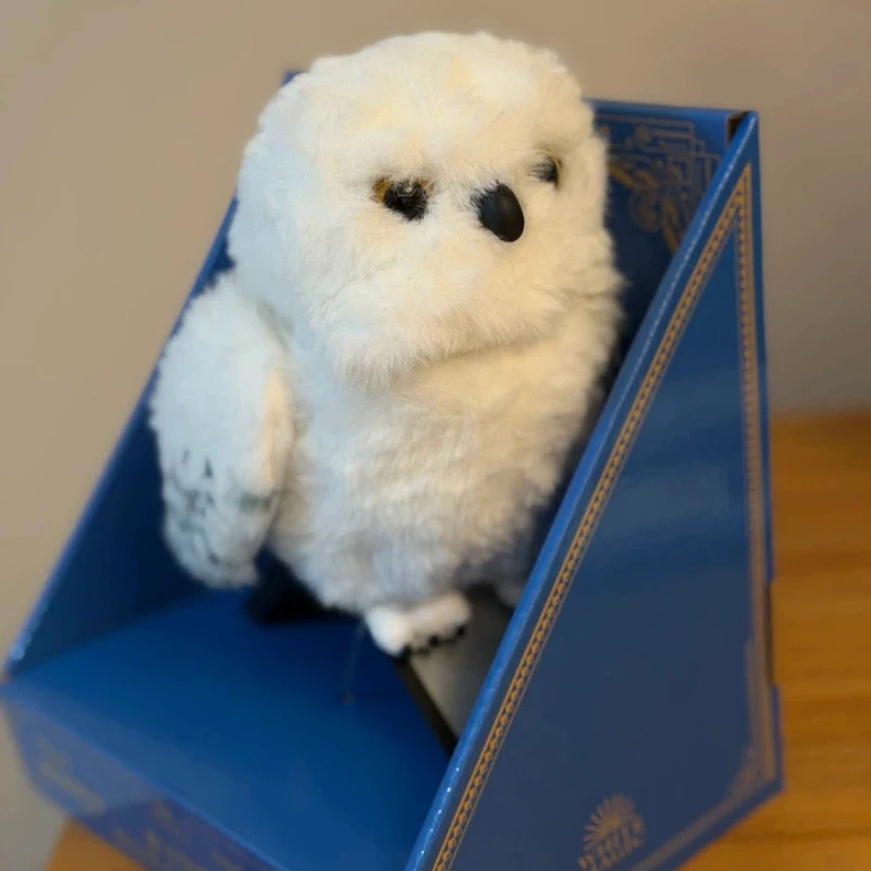 Hedwig Owl Plush Toy Interactive Standing Shoulder Stuffed Animal Soft Fluffy Companion For Adult Bedroom Decor Collection view 6