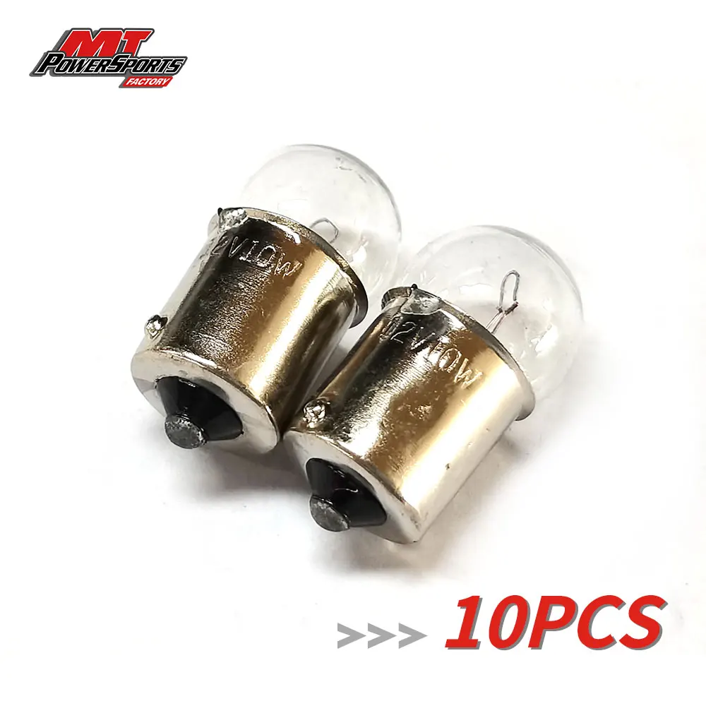 10pcs LED Motorcycle Turn Signal Lights 12V 10W Transparent Halogen Indicator Lamp Accessories for Scooter