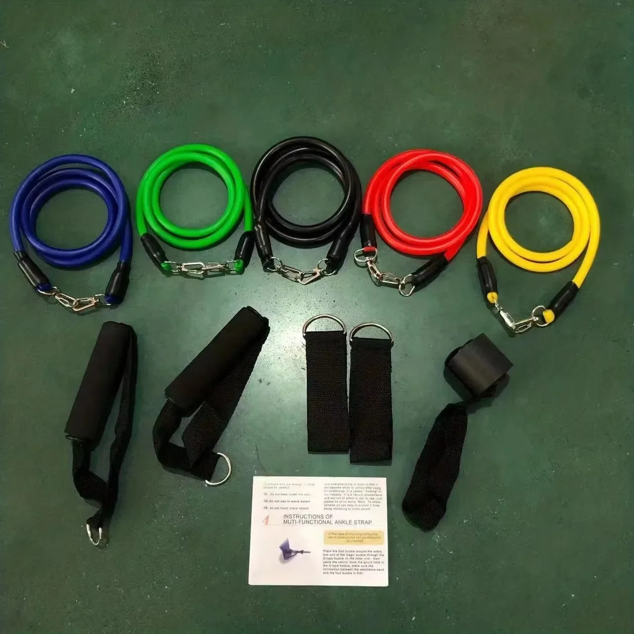 11-teiliges TPE-Widerstandsband-Set, Widerstandsband mit Türanker, Griffen, Tragetasche, Bein- und Knöchelriemen, Übungsbänder, Workout – Detail 3