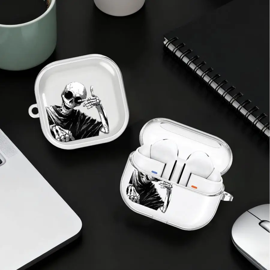Simple Skeleton Clear Earphone Cases Cover With Hook Case For Samsung Galaxy Buds Live 4 Pro 3 FE 4Pro 2Pro 2 3Pro