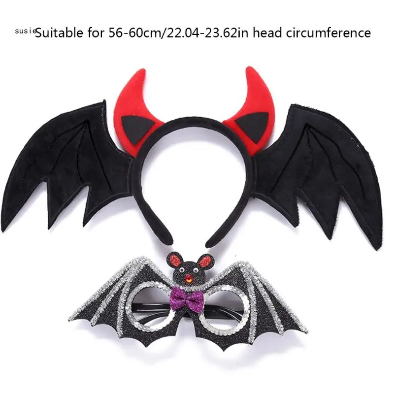 Adult Funny Scary Bat Headdress/Bat Mask Halloween Theme Party Cosplay Headband X7YA