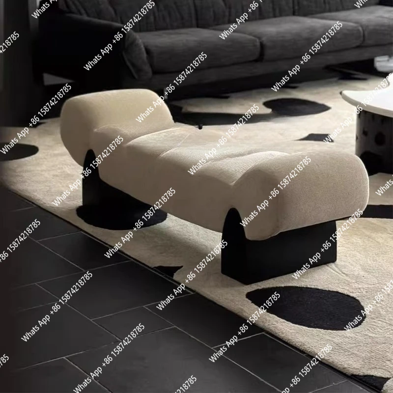 

Medieval Simple Solid Wood Creative Sofa Stool Fabric Sofa Stool Living Room Bedroom Bedside Bench Cloakroom Shoe Changing Stool