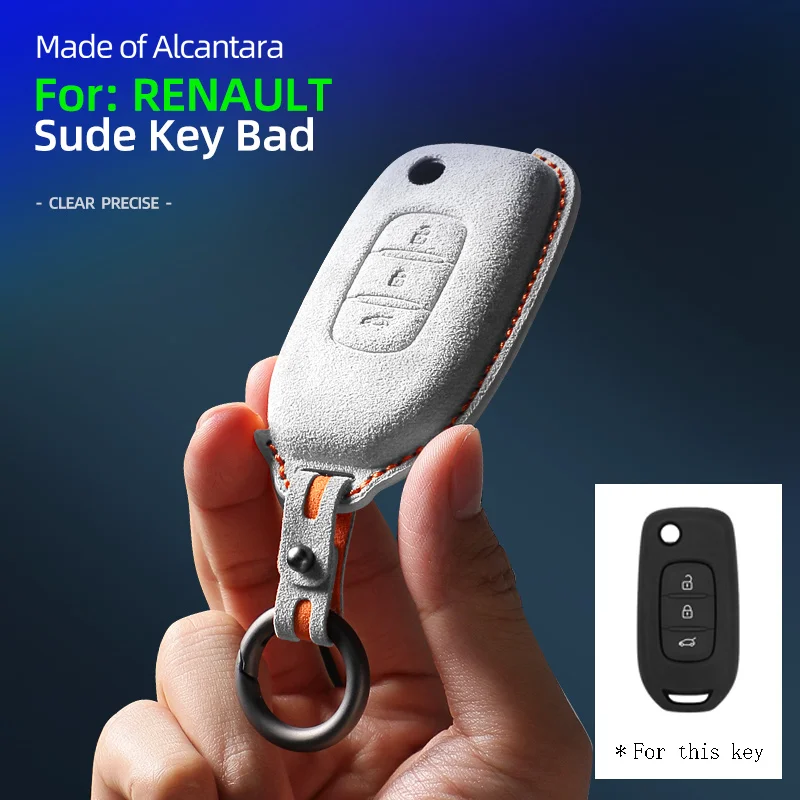 

Car Key Case Cover Shell For Renault Megane 3 Dacia Duster Kadjar Captur Symbol 3 Buttons Koleos Alcantara Car Remote Protector