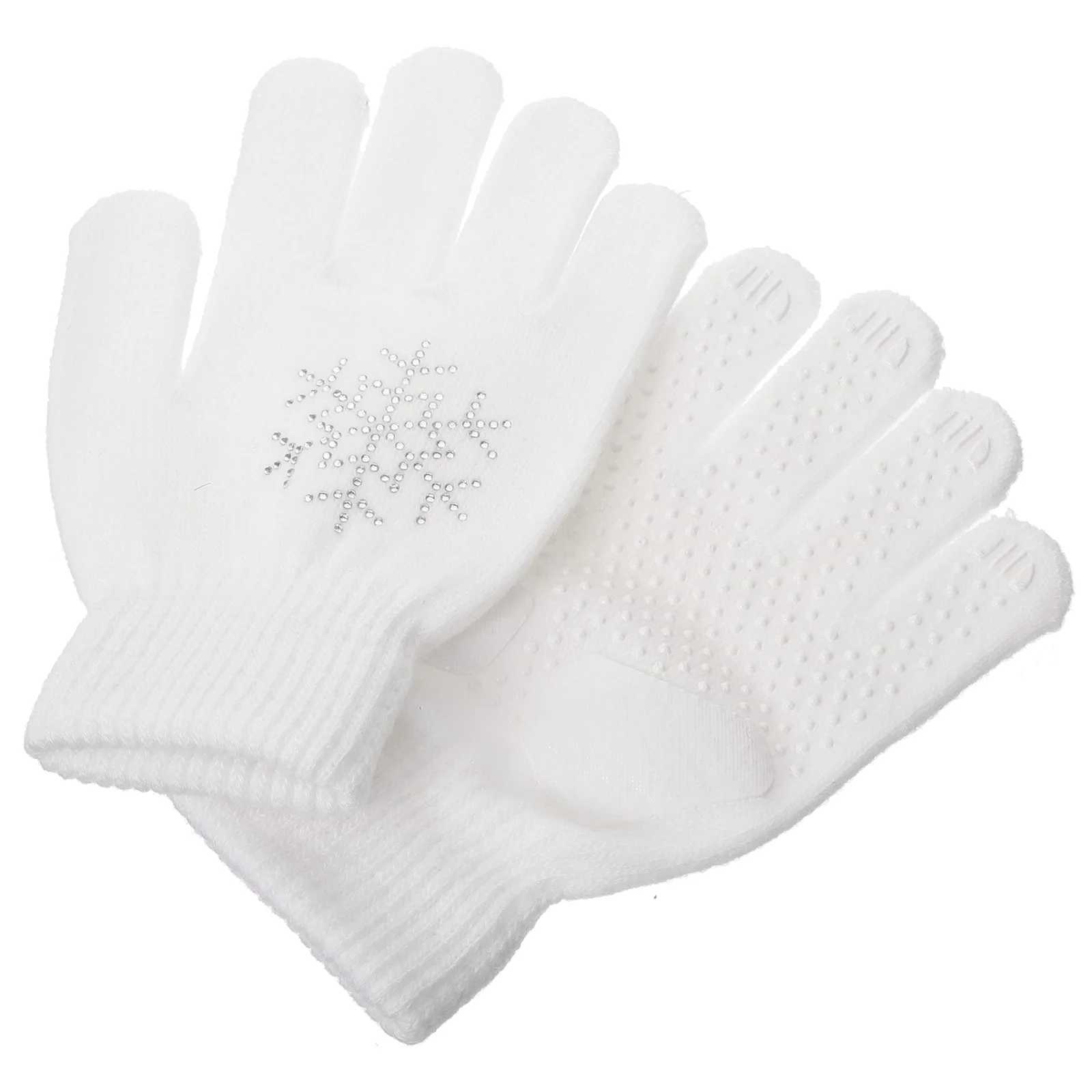 

1 Pair Warm Women Kids White Snowflake Ski Ice Skating Thermal Outdoor Cotton Decorative Party Gloves Girl Gloves