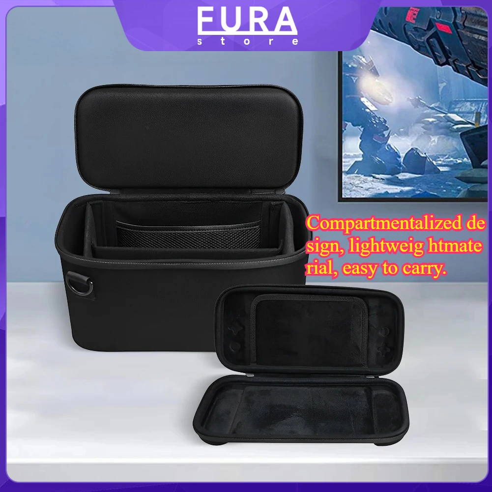 

2 in 1 Hard Shell for Switch Console Base Power Adapter Storage Bag Shockproof Handheld Game Console Travel Case for Switch 2