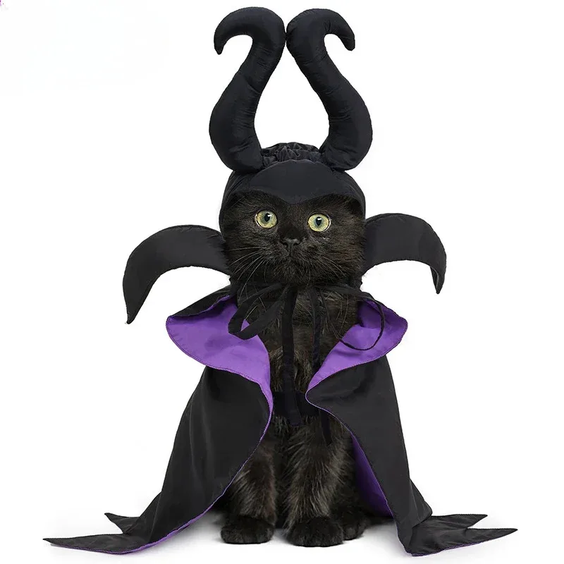 Halloween Pet Witch Costume Adjustable Funny 3D Pet Cloth For Small Large Dog Cat Cosplay Hat Cloak Puppy Halloween Accessories