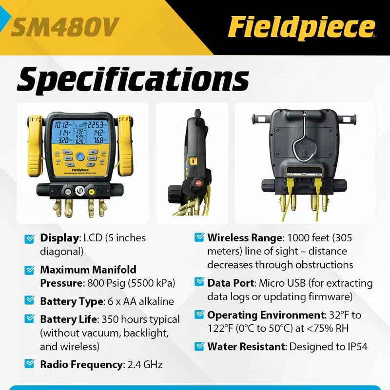 SM480V SMAN Digital Manifold Wireless Data Logging Equipment›Manifolds