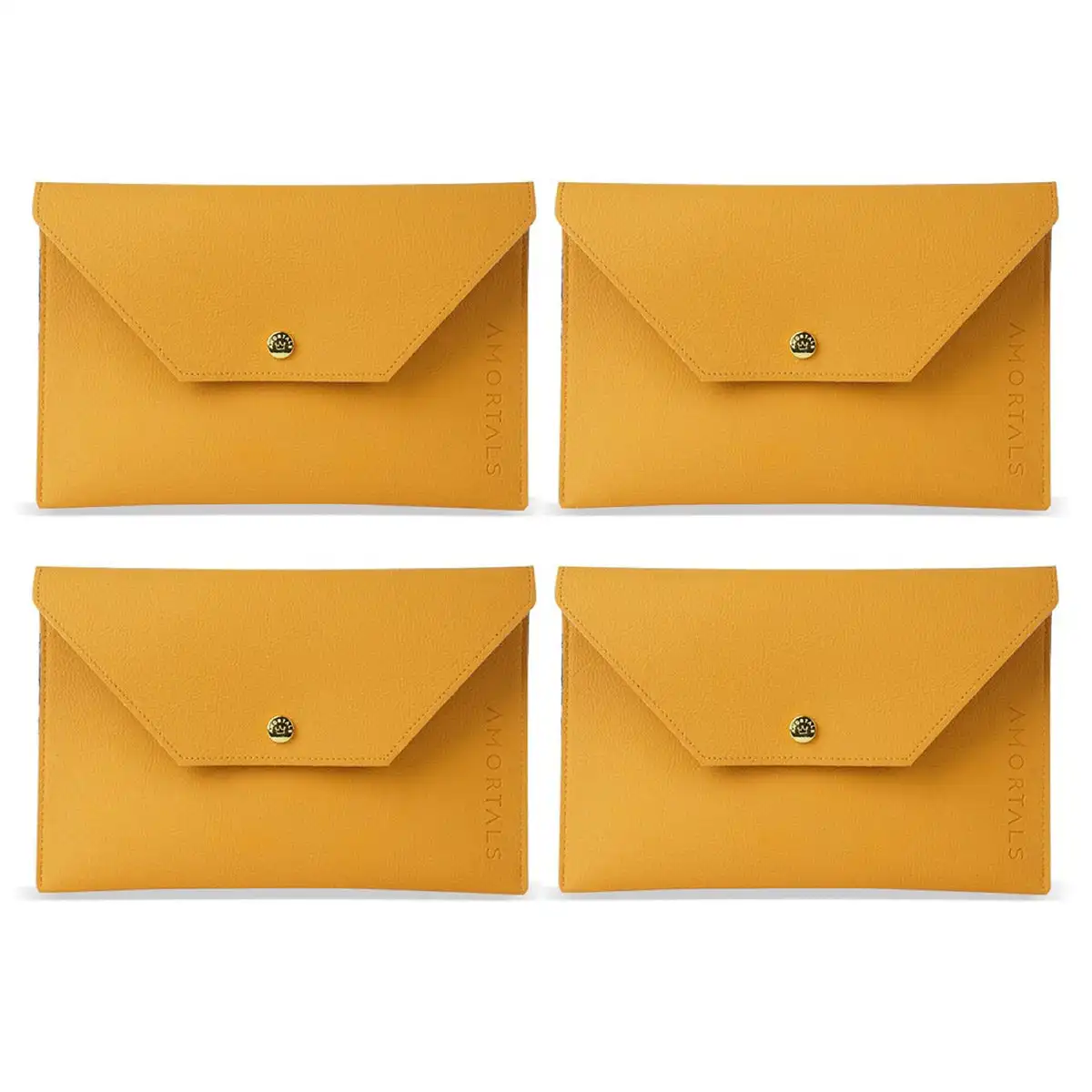 Amortals-bolsa organizadora para brochas de maquillaje, color amarillo, para viaje, paquete de 4 unidades