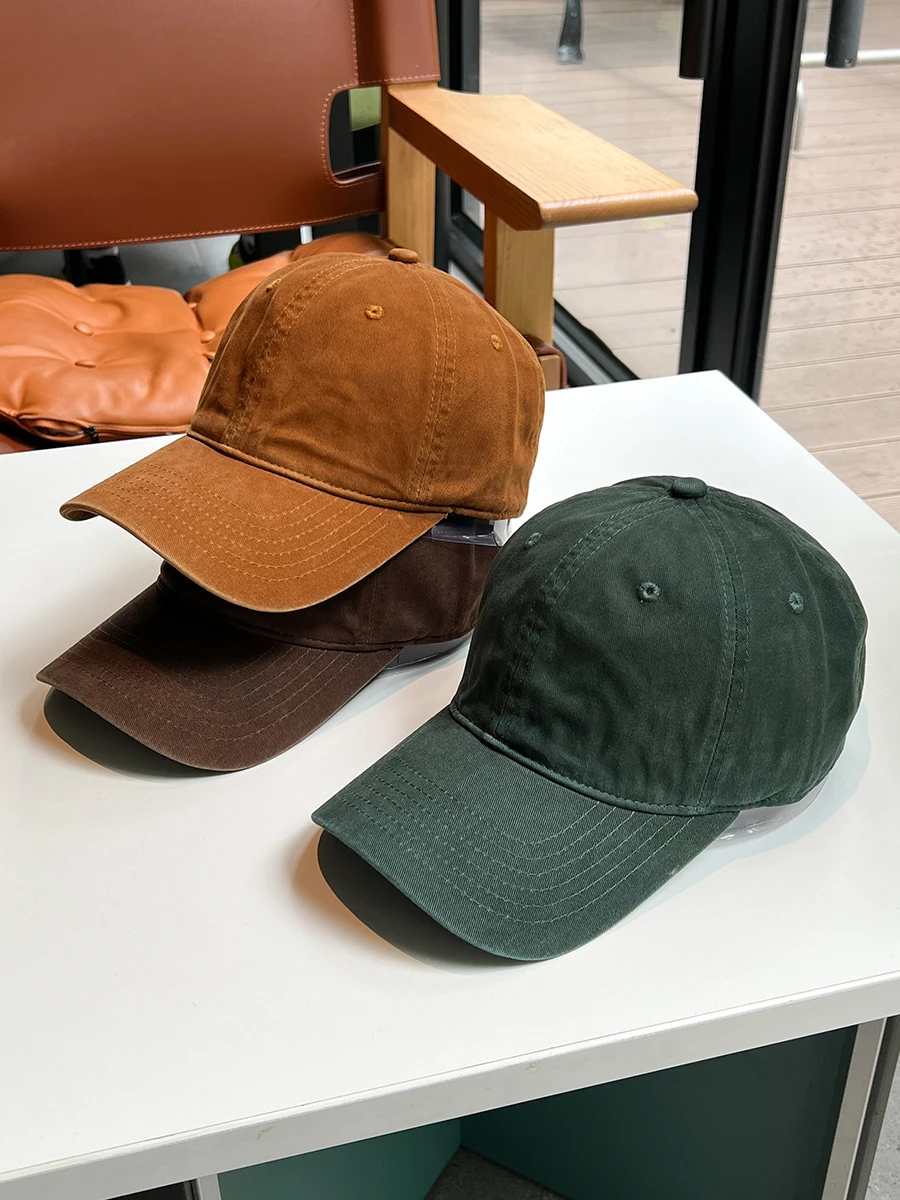 

Vintage Washed Duckbill Cap Large Head Circumference Baseball Cap Versatile Soft Top