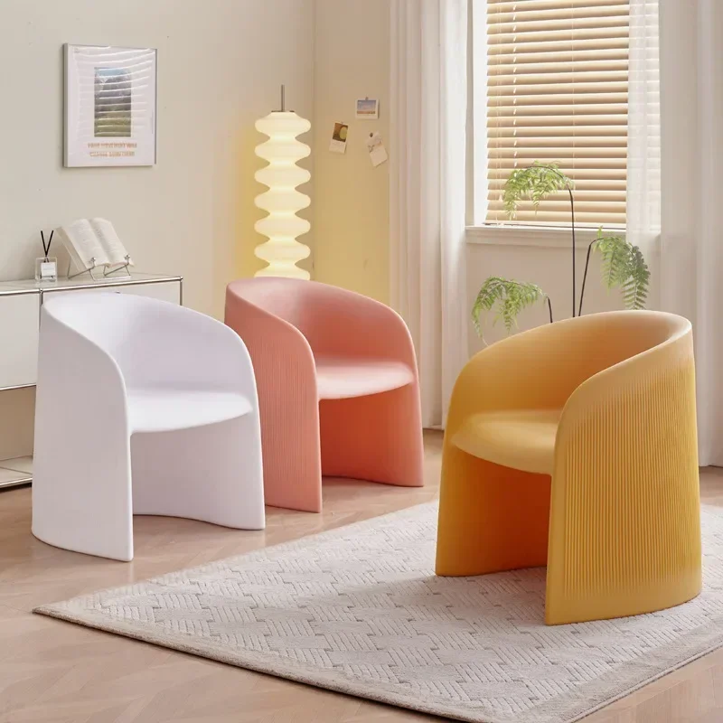 Armrest Back Chair, Plastic Creative Sofa Chair Outdoor Living Room Reading Chair