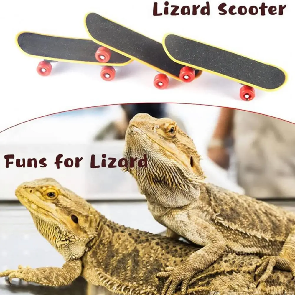 1 Set Useful Lizard Toy Sturdy Exercise Lizard Construction Helmet Decompression Reptile Mini Scooter Small Pet Hamster Toys