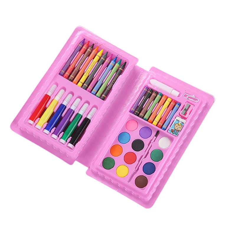 42PCS Children's Painting Set Students Art Brush Birthday Christmas Gift Watercolor Pens & Oil Pastels & Colored Pencils Tools