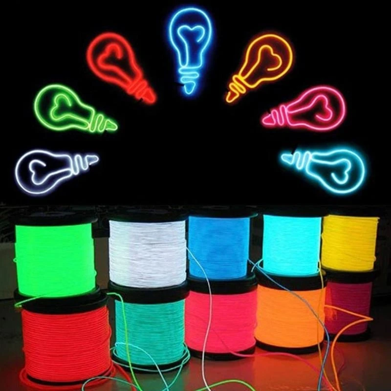 

Glow Wire Cable Cuttable Glowing Rope Light Portable Battery Pack String Light Strips for Parties, Halloween Enduring