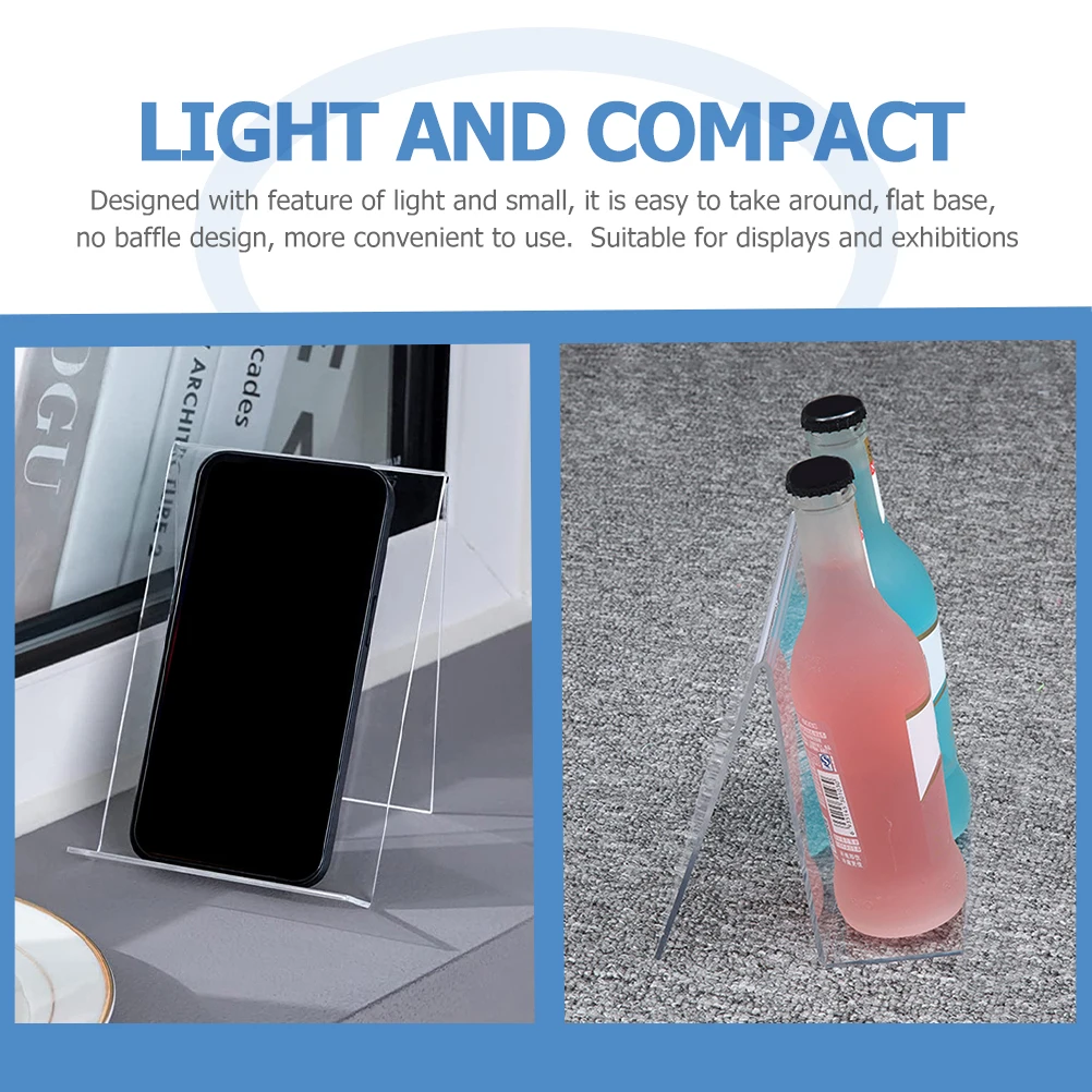 

4pcs Acrylic Bookshelf Display Stand 100x115x130mm Simple Sign Holders Slanted Rack Price Menu Storage Desk Organizer