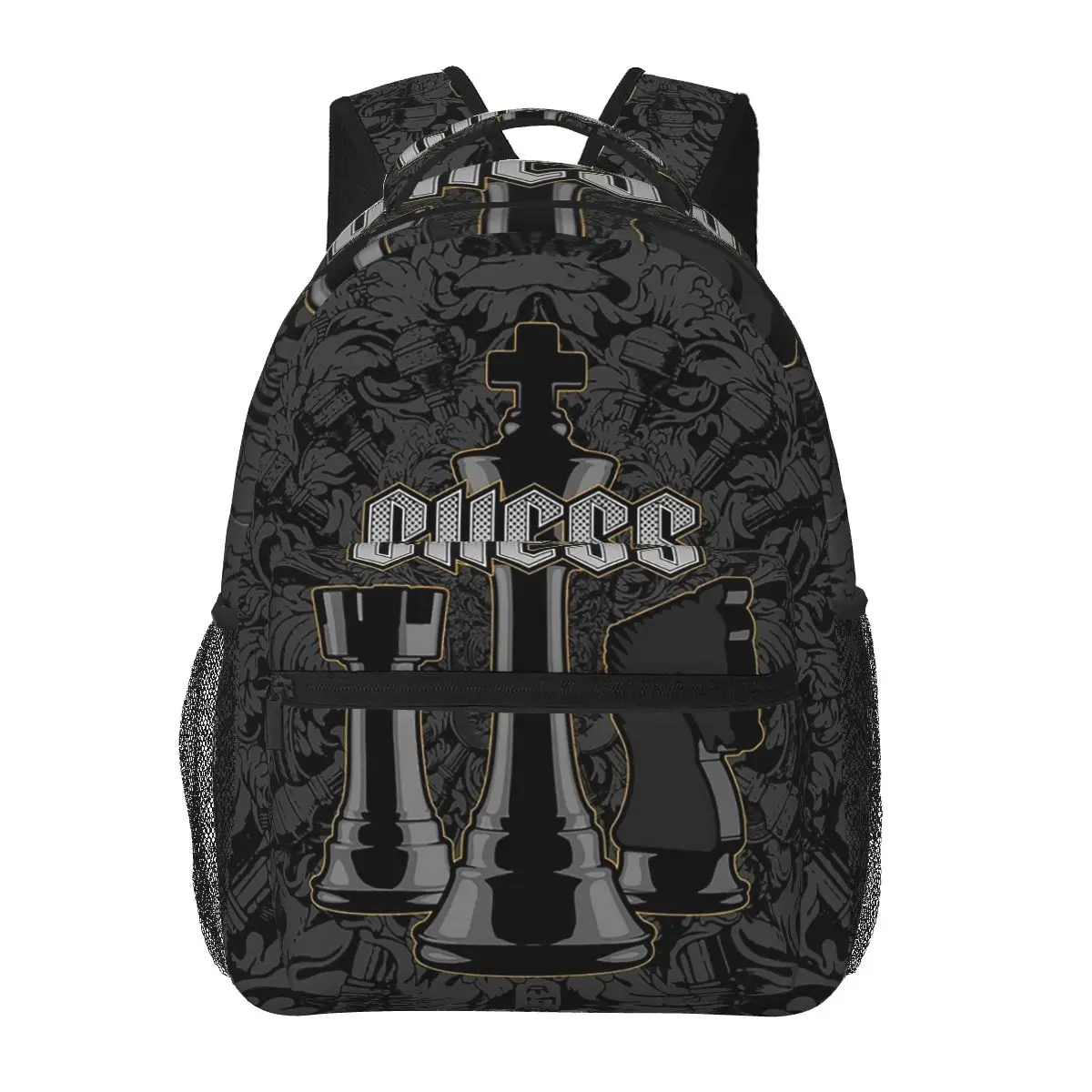 Chess Royalty Backpacks Boys Girls Bookbag Students School Bags Cartoon Travel Rucksack Shoulder Bag Large Capacity