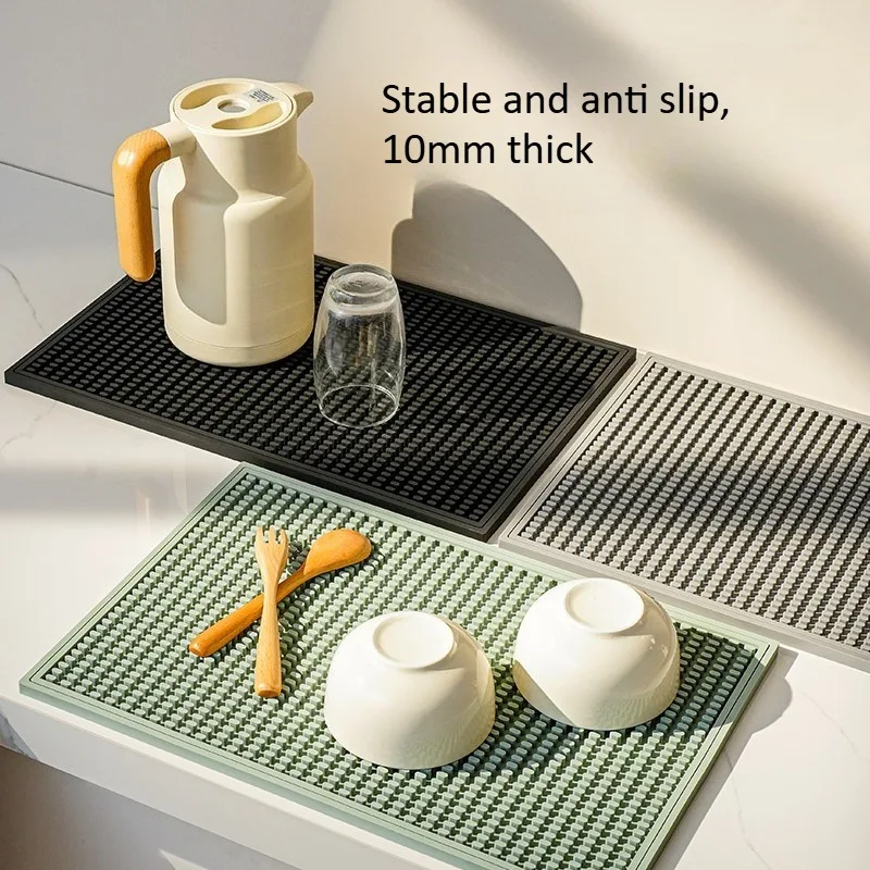 Bar Mat Soft Silicone Non-Slip Bar Counter Mat Modular Drying Pad Modern Simple Style Waterproof Pads for Home Decor and Kitchen