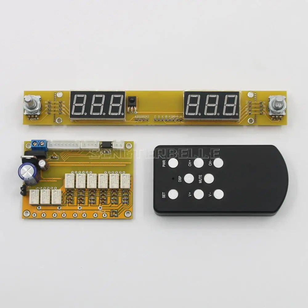 JV16 50K HIFI Remote Control Relay Volume Control Preamplifier Board Dual Display 64-Level Magnetic Hold