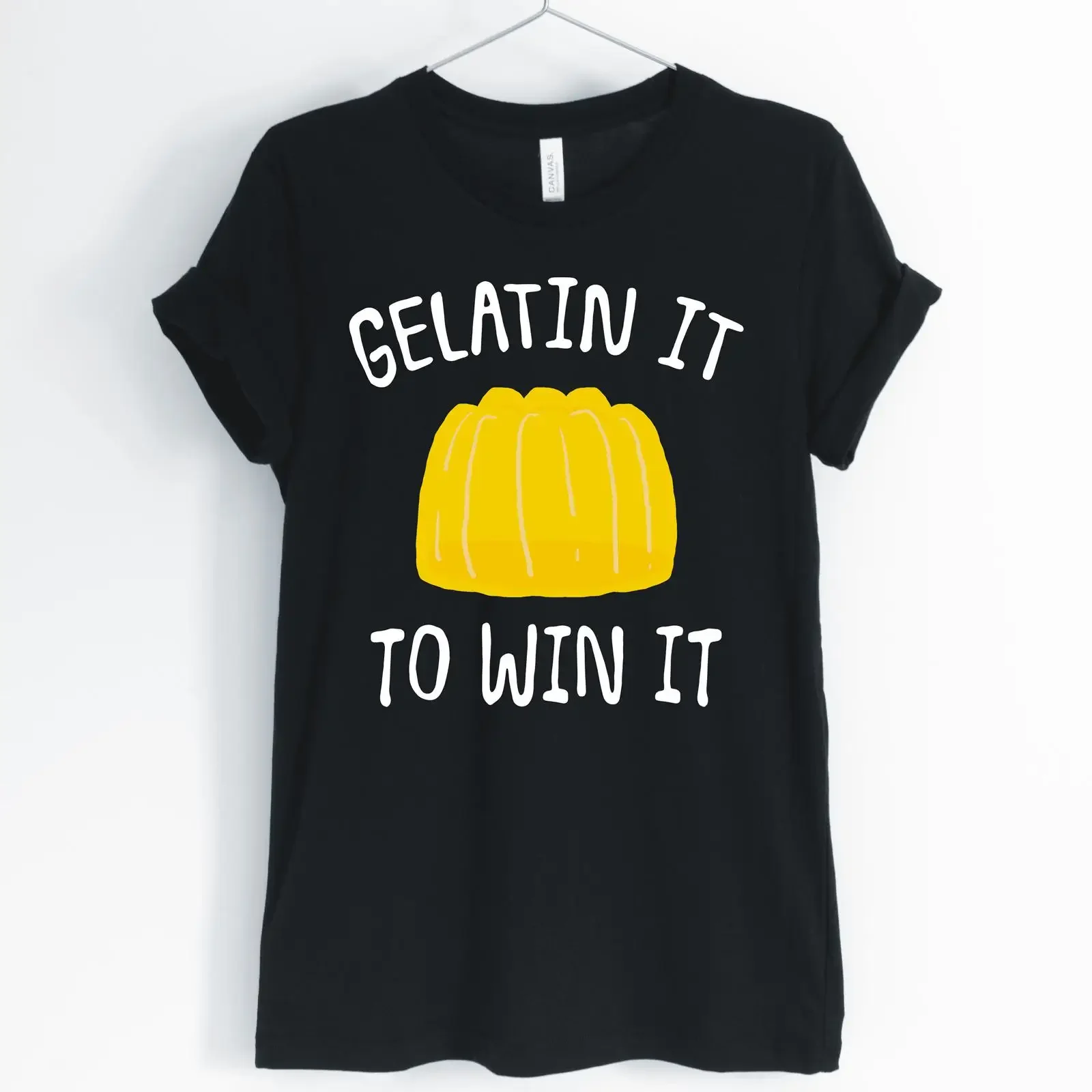 Gelatin It To Win Funny Jello T Shirt Lover Foodie Casual Women's vintage Washed fashion streetwear Versatile Soft graphic