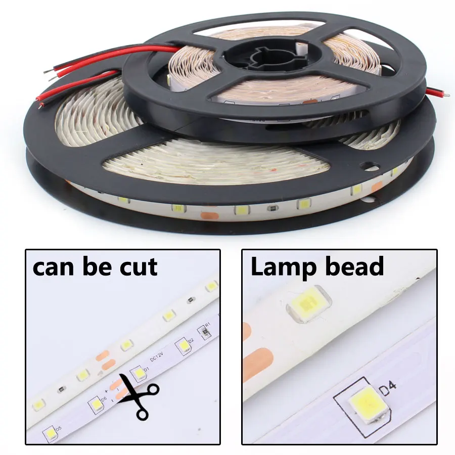 12V Bike Led Strip Light Waterproof SMD 2835 1 - 5M 60LED/M Car RGB 12 V Volt Led Light Stripe Tape Lamp Diode TV Backlight