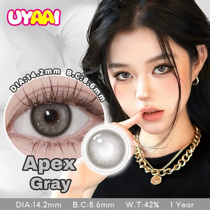 UYAAI Farbe Kontakt Braun Augenfarbe Linsen Make-up Farbige Schüler Frau Make-up Grüne Linse Schwarze Linse Natürlicher Look Frau Zubehör – Detail 7