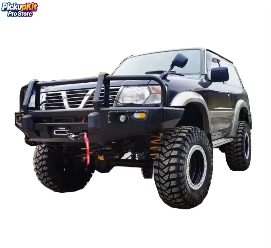 

Top-level Heavy-duty Steel Bull Bar Front Bumper with Winch Space for Patrol Y61 GU