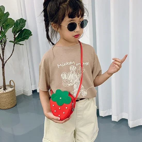 Lovely Children\'s PU Leather Red Messenger Bag Cute Girls Cartoon Shoulder Bags Princess Accessories Mini Coin Purse Handbags