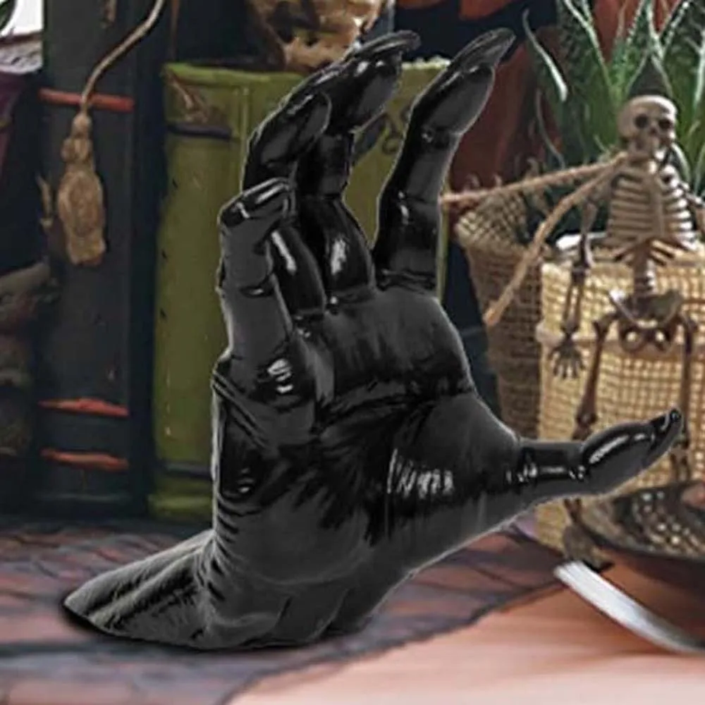 Fake Hand PVC Demon Hand Wall Mounted Scary Texture Black Ghost Palm Creepy Design Lightweight Spooky Prop Gothic Decor