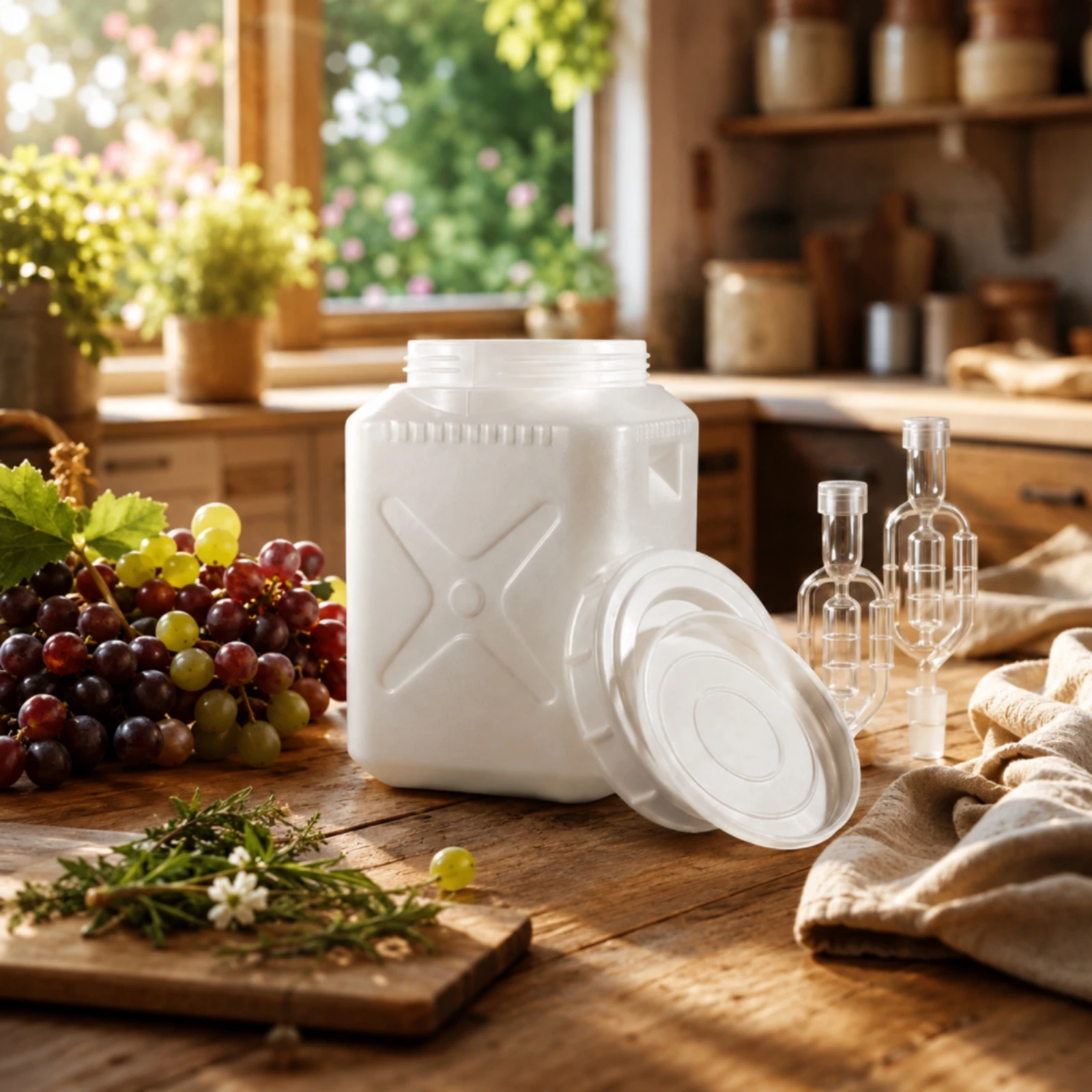 Fermentation Barrel with Lid Spill-Resistant Food-Safe Storage Drum Food-Safe Water Pail Hermetically Sealed Closure Sturdy Duty