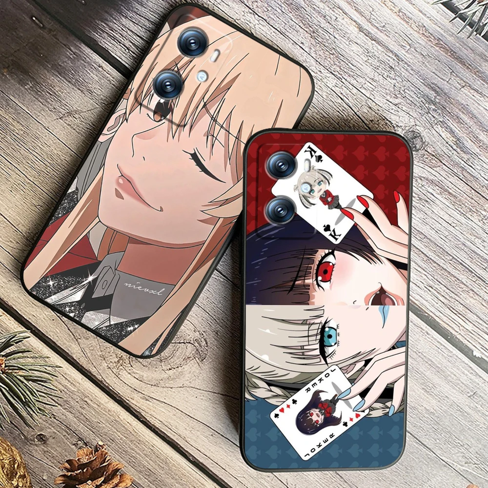 Y-Yumeko J-Jabami Cartoon For OPPO Find X6 X5 X3 A54S A5 A94 A16 A53S A57 A74 A72 A98 A78 A96 A9 5G Black TPU Phone Case