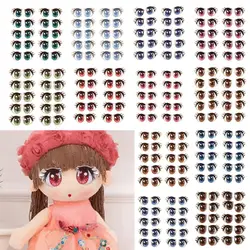 10Pairs Cartoon Eyes Stickers Long Eyelashes Cute Eyes Sticker Anime Figurine Doll Face Decals DIY Doll Accessories